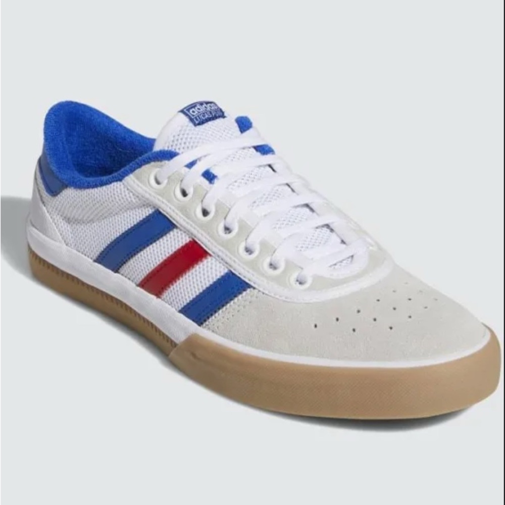 NEW RARE ADIDAS LUCAS PREMIERE white/gum/red/blue MENS 8 (or womens 9.5/10)